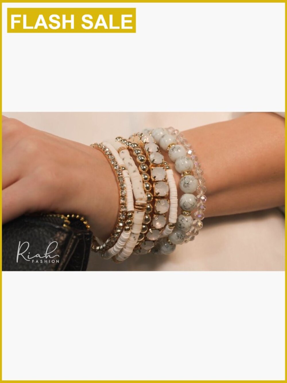 Stretch Beaded Stackable Bracelets Set - Layering Bangles - Picture 7 of 7